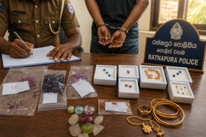 මැණික් හා ස්වර්ණාභරණ කොල්ලකෑමකට සම්බන්ධ සැකකරුවෙකු රත්නපුරේදී අත්අඩංගුවට