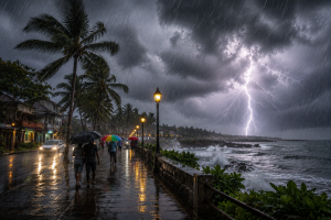 අදත් දිවයිනේ බොහෝ ප්රදේශවලට කඩින්කඩ තද වැසි