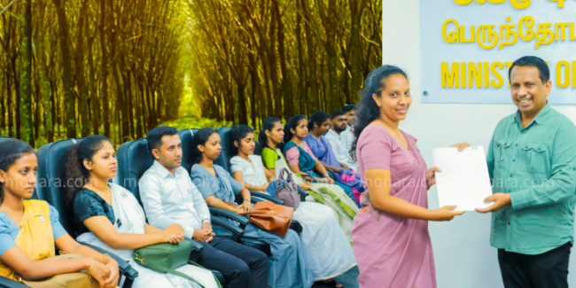 රජයේ සංවර්ධන ඉලක්ක සපුරාලීමට වසර 7කට පසු රබර් සංවර්ධන දෙපාර්තමේන්තුවට නව නිලධාරීන් 41ක් බඳවා ගනී. රජයේ සංවර්ධන ඉලක්ක සපුරාලීමට වසර 7කට පසු රබර් සංවර්ධන දෙපාර්තමේන්තුවට නව නිලධාරීන් 41ක් බඳවා ගනී.