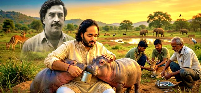 Pablo Escobarගේ සතුන් මරන්න එපා! අම්බානිගේ පුතා සතුන් රැකබලාගැනීමට ඉල්ලයි