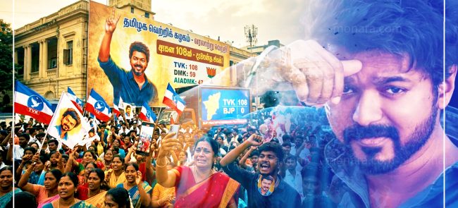 විජේට සුපිරි ජයක් වසර 50කට පසු තමිල්නාඩු දේශපාලනය වෙනස් වෙයි විජේට සුපිරි ජයක් වසර 50කට පසු තමිල්නාඩු දේශපාලනය වෙනස් වෙයි