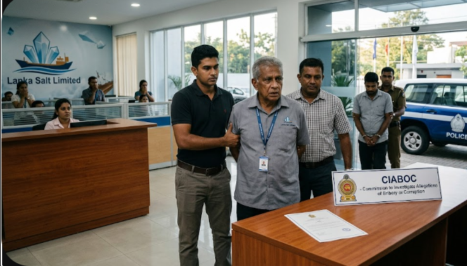 දූෂණ චෝදනාවක් මත ලංකා ලුණු සමාගමේ සාමාන්‍යාධිකාරී CIABOC අත්අඩංගුවට